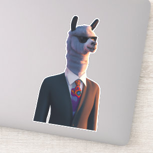 Llama en costume avec lunettes de soleil sticker m