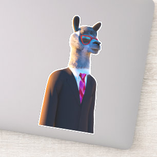 Llama en costume avec lunettes de soleil sticker m
