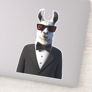 Llama en tux avec lunettes de soleil sticker migno