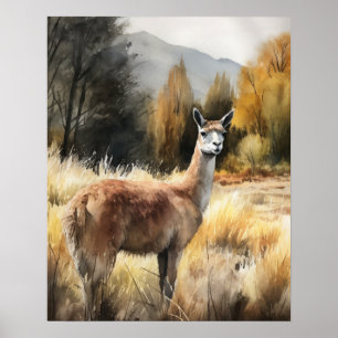 Llama Farm Animal Art Imprimer Poster