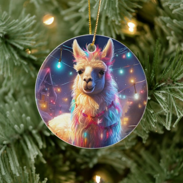 Llama Joyeux ornement de Noël, Pet Lover cadeau (Arbre)