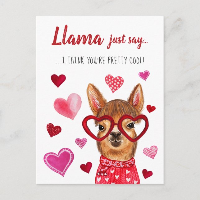 Llama Juste Dire | Taille de la carte postale Sain (Devant)