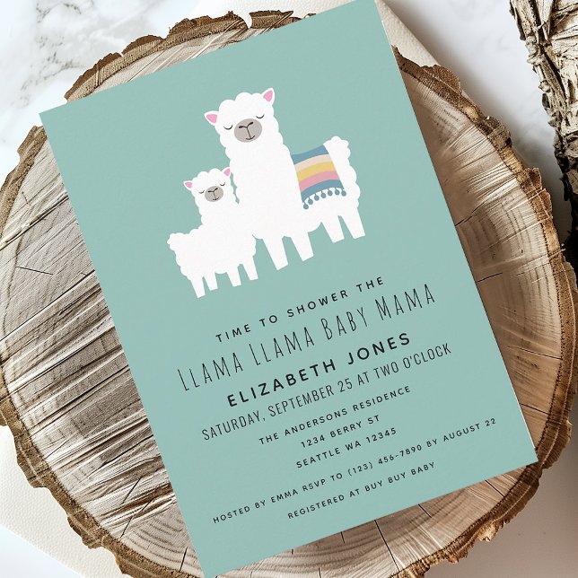 Llama Llama Baby Mama Baby shower Invitation (Créateur téléchargé)