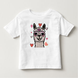 Llama Love Hearts Saint Valentin T-shirt