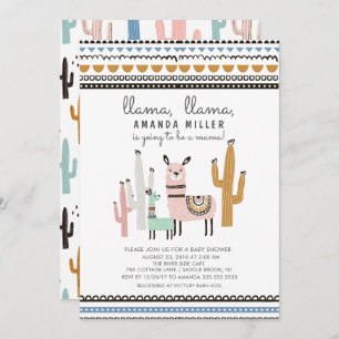 Llama Mama Baby shower Invitation