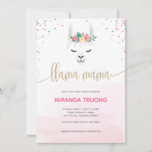 Llama Mama Baby shower Invitation