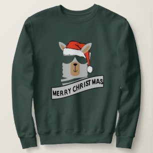 Llama Mama Douille de Noël moche Sweatshirt drôle