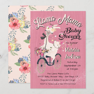 llama Momma invitation à la douche bébé