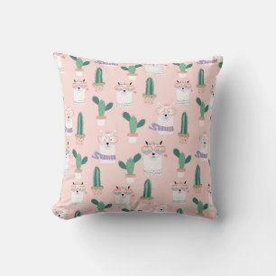 Llama motif lancer oreiller