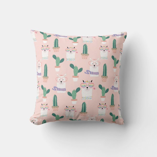 Llama motif lancer oreiller (Recto)