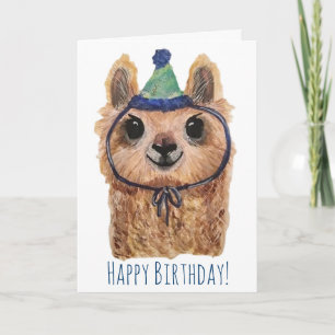 Llama Party Animal carte d'anniversaire
