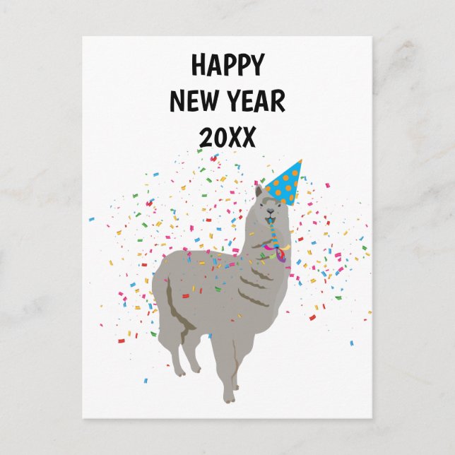 Llama Partys - Animaux de vacances Carte de Nouvel (Devant)