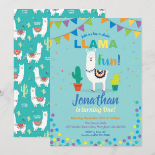 Llama plaisir première invitation 1er anniversaire