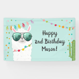Llama Rama Anniversaire de la fête Bannière Alpaca