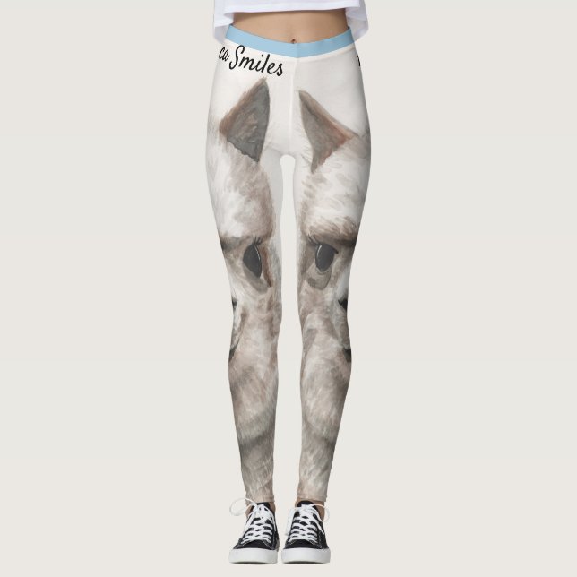 Llama Sourit Art Original Exercice Leggings (Devant)