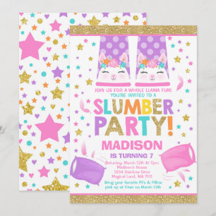 Llama Stwood Party Llama Invitation d'anniversaire
