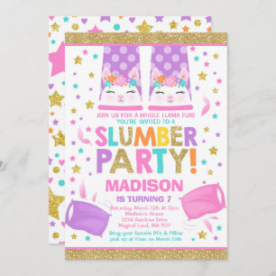 Llama Swood Party Llama Invitation d'anniversaire