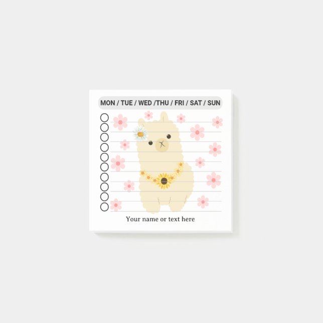 Llama To do list Post-it Notes (Devant)