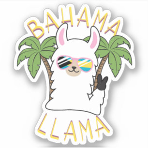 Llama Vacation Bahamas Sticker Cruise Bahamian