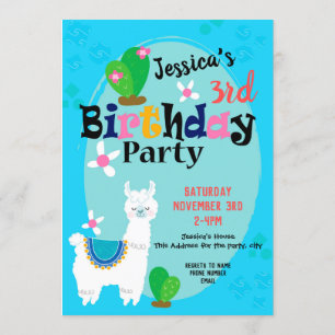 Llama vient de dire Anniversaire des invitations f