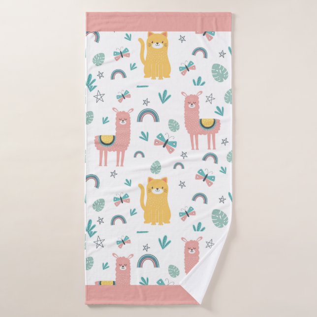Llamas Alapaca Animal Boho mite (Serviette de bain)