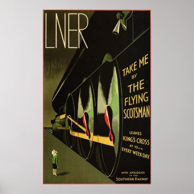 LNER Flying Scotsman Train Vintage Railway Poster (Devant)
