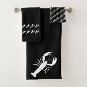 Lobster Serviette noir et blanc