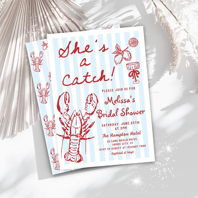 Lobster She's a Catch Bridal Shower Invitation (Créateur téléchargé)