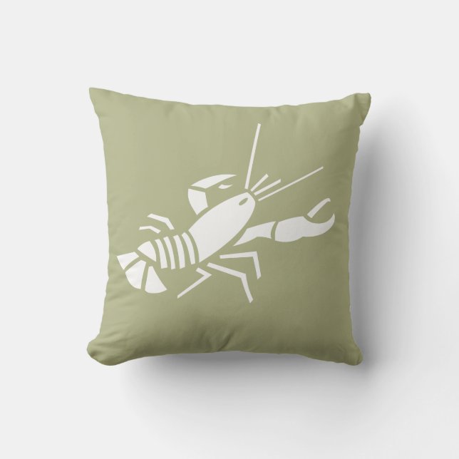 LOBSTER WHITE sur le coussin vert kaki (Recto)