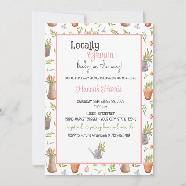 Locally Grown Baby Shower Invitation (Devant)