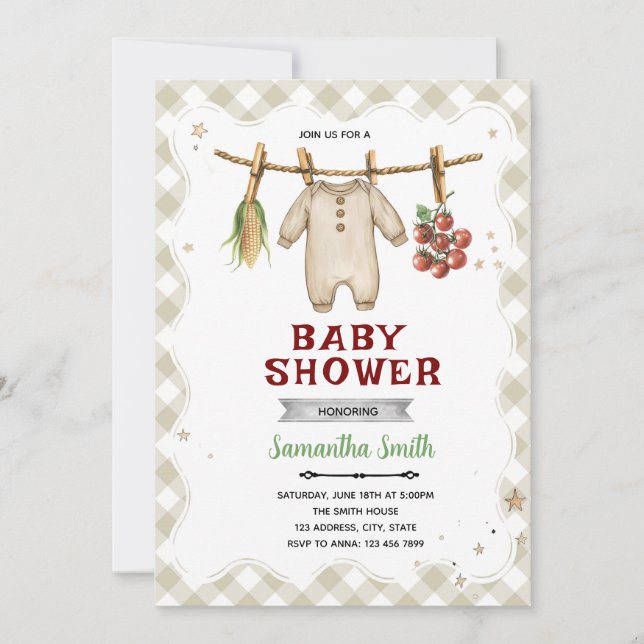 Locally Grown Baby Shower Invitation (Devant)