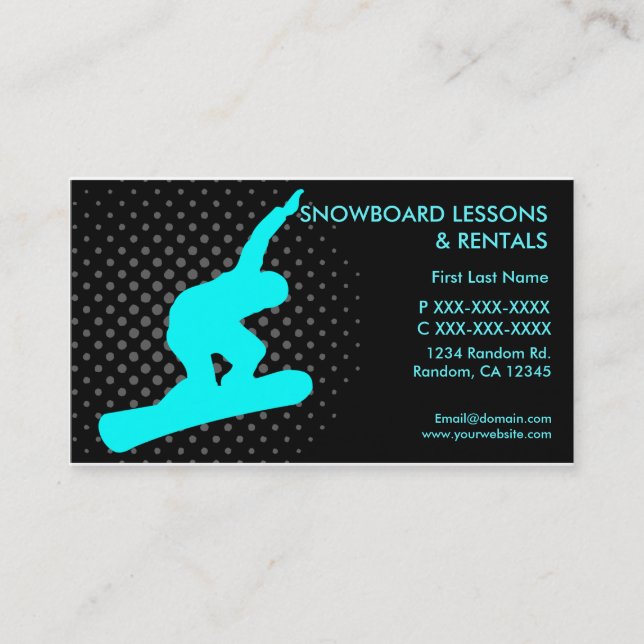 Location de cours de snowboard sur mesure cartes d (Devant)