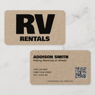 Location de RV Carte de visite QR personnalisé