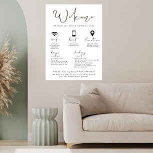 Location de vacances Affiche de bienvenue Informat