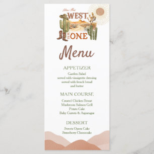 L'Occident Était Un Anniversaire Menu Cowboy