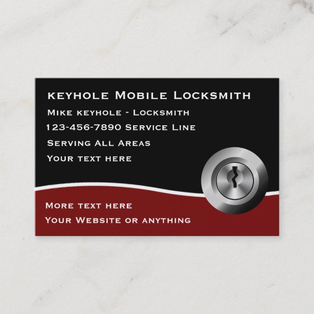 Locksmith Moderne Cartes de visite modifiables (Devant)