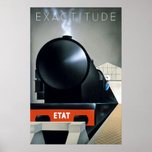 Locomotive à vapeur noire Art Déco vintage