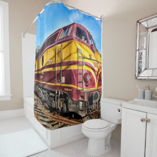 Locomotive Moteur à vapeur Train Douche Rideau