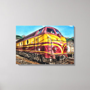 Locomotive Moteur à vapeur Train Douche Toile Art