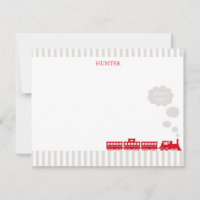 Locomotive Train Merci Note Cartes de papeterie