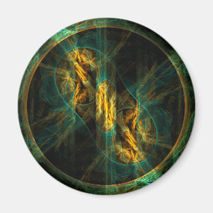 L'oeil de la jungle Magnet Carré d'art Abstrait