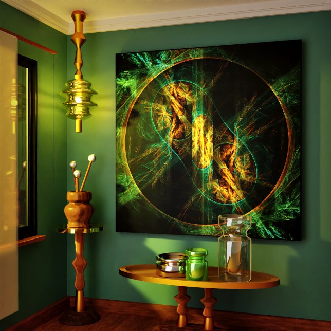 L'oeil de la jungle Toile Abstraite enveloppée (The Eye of the Jungle Abstract Art Wrapped Canvas)