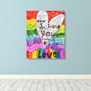 L'oeuvre de votre enfant imprimée sur une toile en