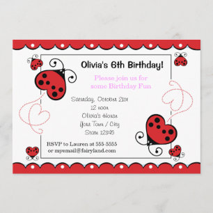 Log Bug Heart Ladybug Invitations Anniversaire Pin