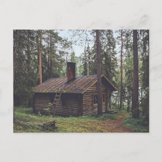 Log cabine dans les cartes postales en bois (Devant)
