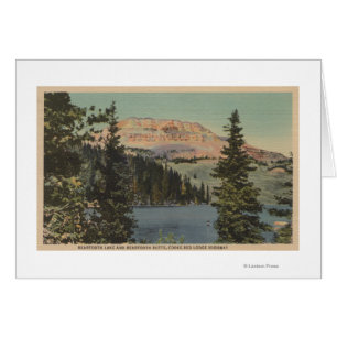 Loge rouge, TA - vue de lac Beartooth et butte