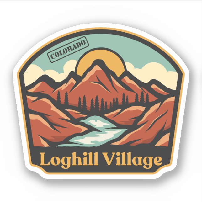 Loghill Village, Colorado Sticker (Devant)