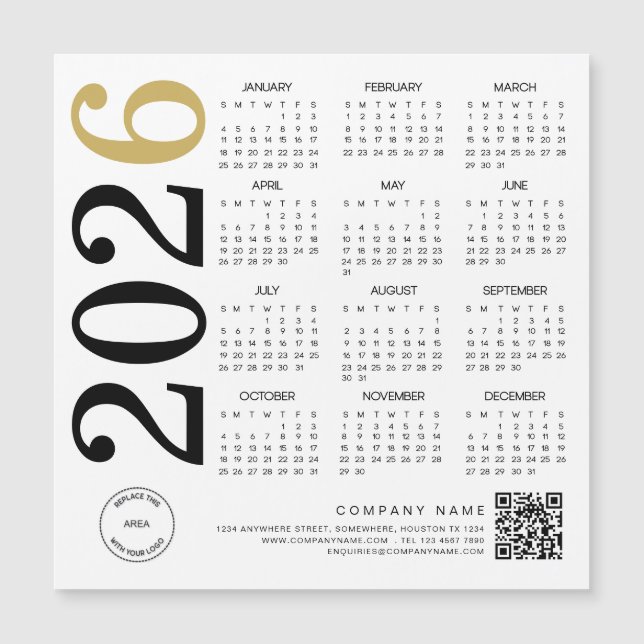 Logo 2023 Gold White Calendar Code QR Business (Devant)