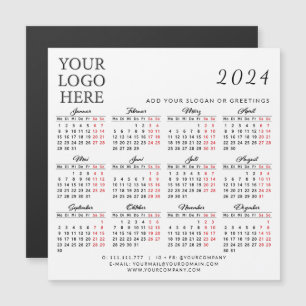 Logo 2024 Business Calendar Magnet Allemand Blanc