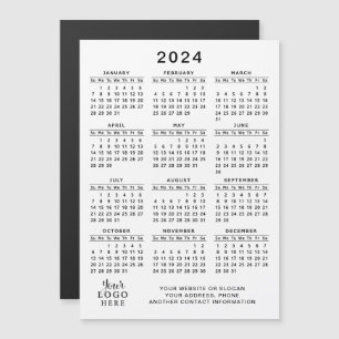 Logo 2024 Promotion Calendrier magnétique Blanc No